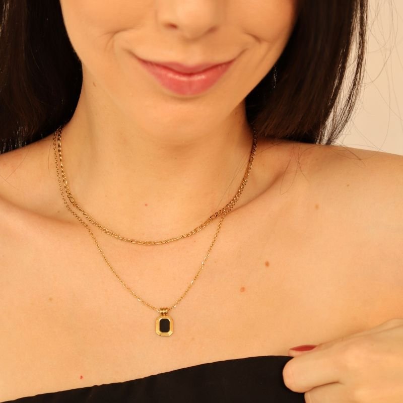 Colar Duplo Minimalista em Aço Inox (Linha Premium)