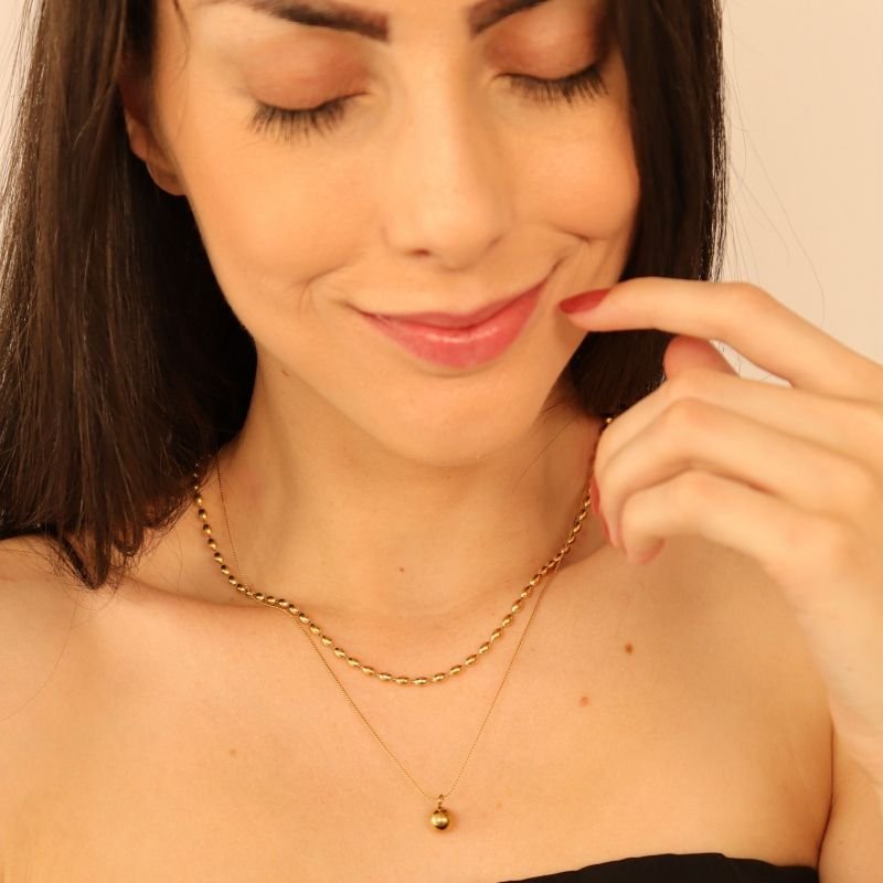 Colar Duplo Minimalista em Aço Inox (Linha Premium)