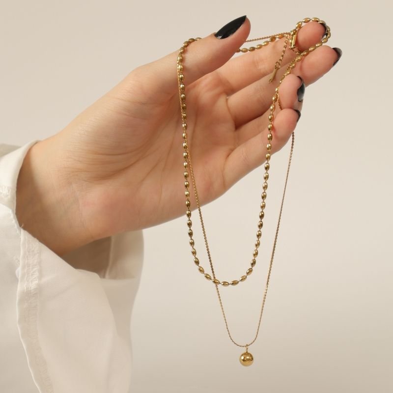 Colar Duplo Minimalista em Aço Inox