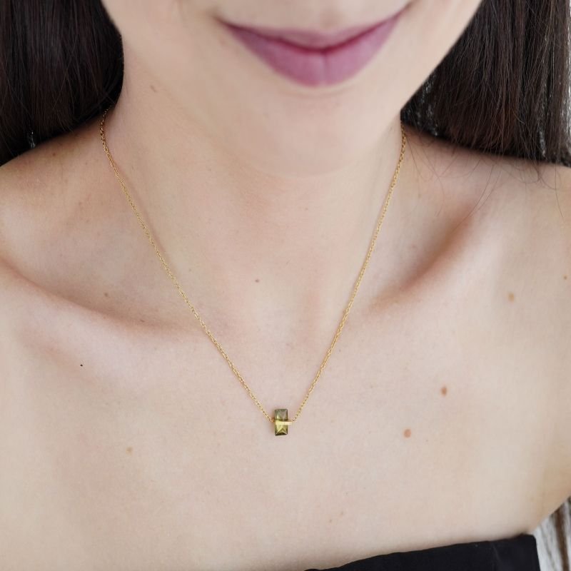 Colar Emerald Shine em Aço Inox