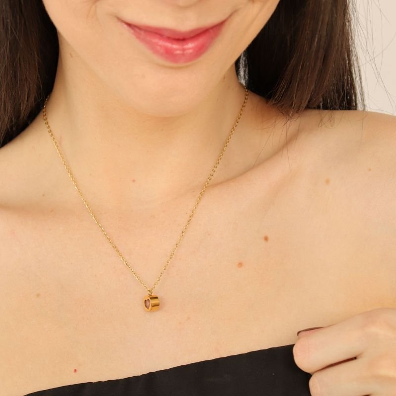 Colar Esfera com Coração Dentro em Aço Inox (Linha Premium)