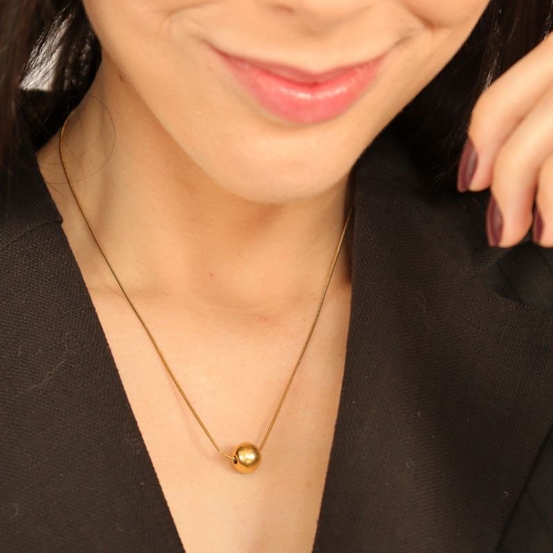Colar Esfera Delicado em Aço Inox