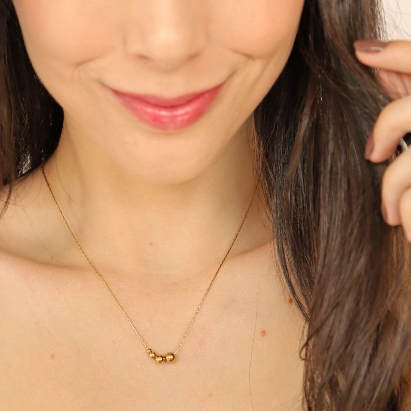 Colar Esferas Delicadas em Aço Inox (Linha Premium)