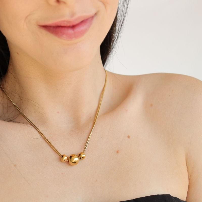 Colar Esferas em Aço Inox (Linha Premium)