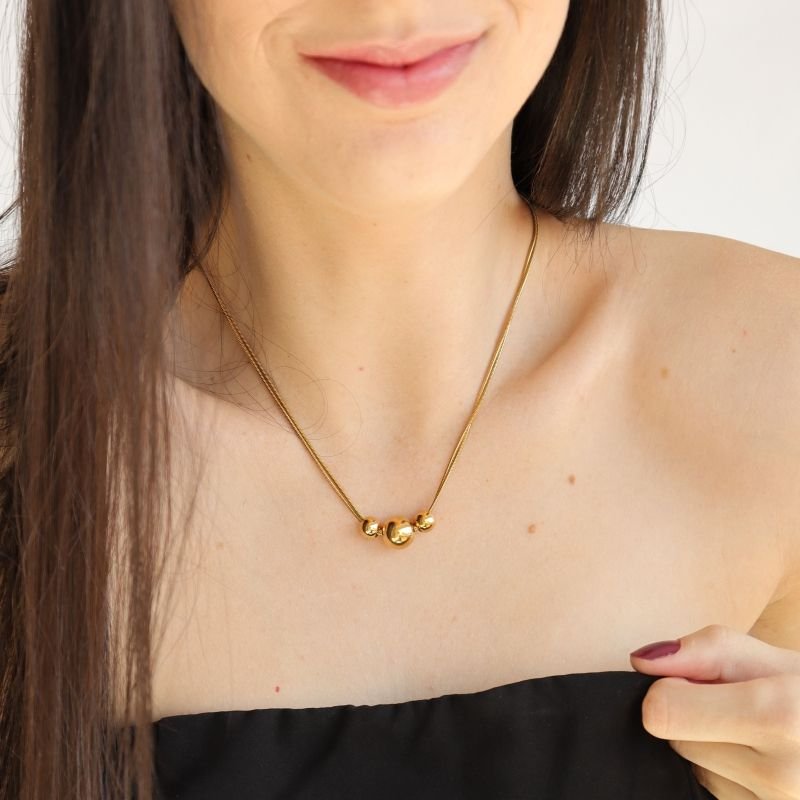 Colar Esferas em Aço Inox (Linha Premium)