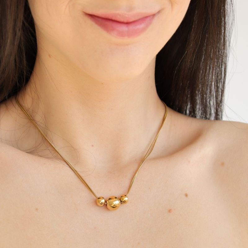 Colar Esferas em Aço Inox (Linha Premium)