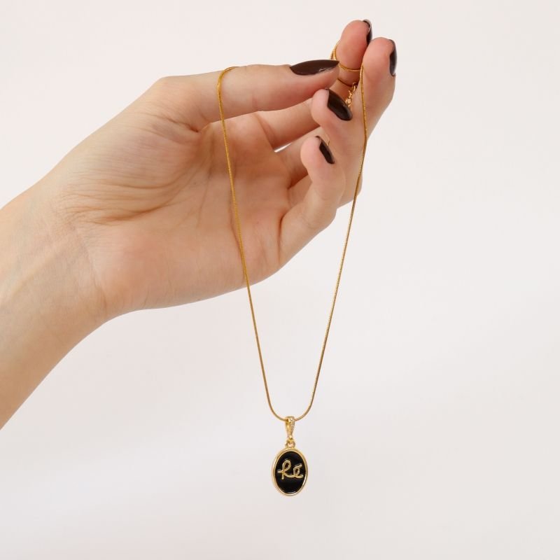 Colar Fé Aço Inox com Pingente Folheado