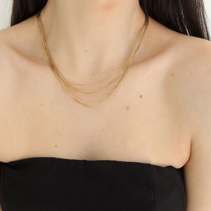 Colar Fios Glam em Aço Inox (Linha Premium)