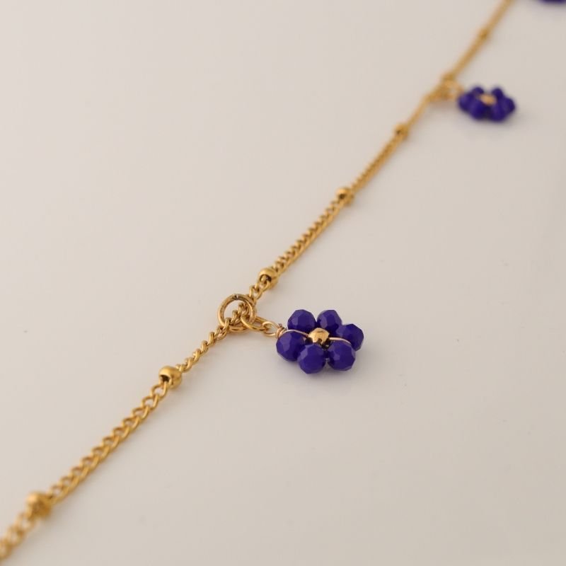 Colar Flor Miçanga em Aço Inox (Linha Premium)