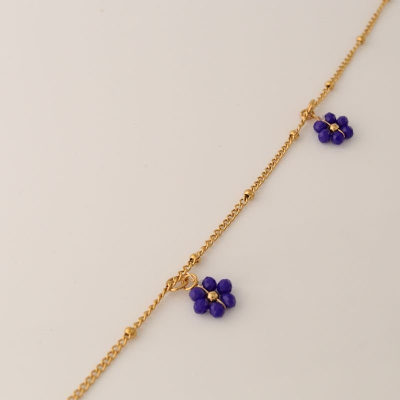 Colar Flor Miçanga em Aço Inox (Linha Premium)