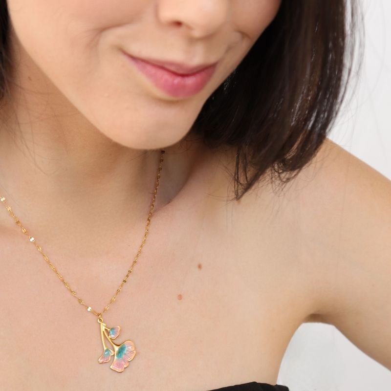 Colar Flor Resina em Aço Inox (Linha Premium)