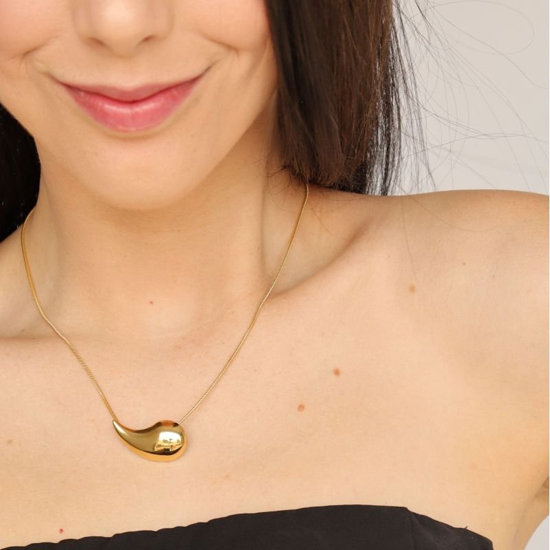 Colar Gota Moderno em Aço Inox (Linha Premium)