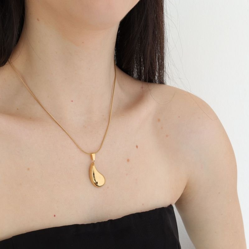 Colar Gota Orgânica em Aço Inox (Linha Premium)