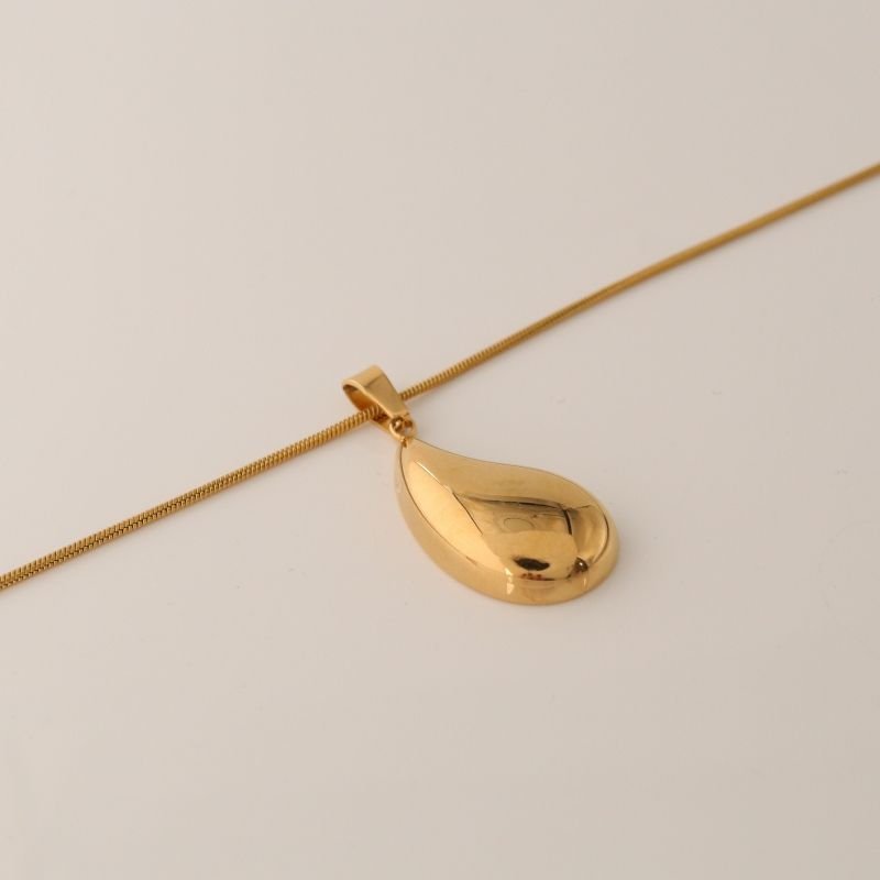 Colar Gota Orgânica em Aço Inox (Linha Premium)