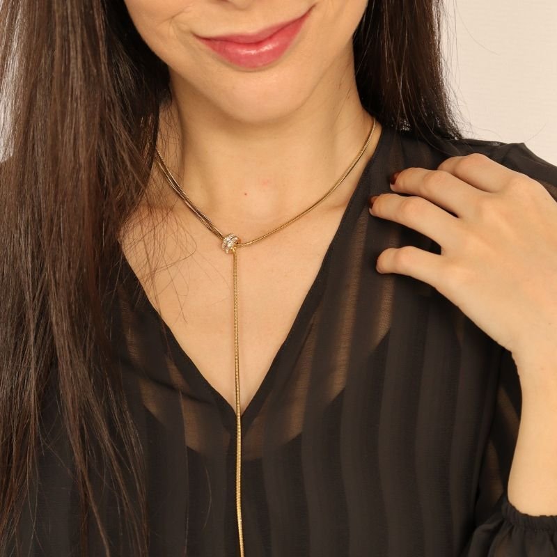 Colar Gravatinha Comprido em Aço Inox (Linha Premium)