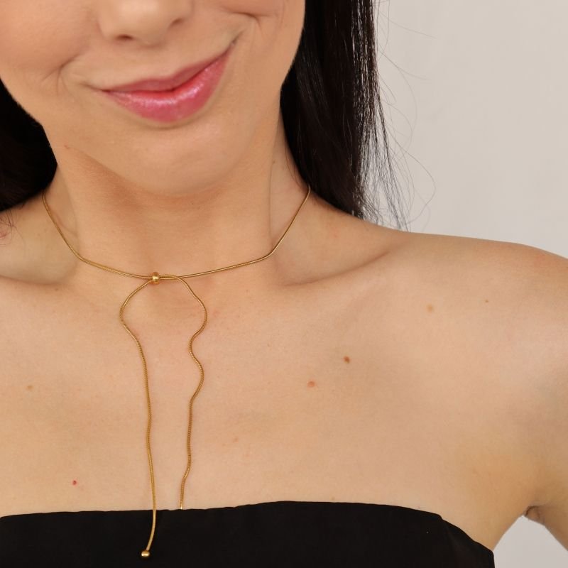 Colar Gravatinha em Aço Inox