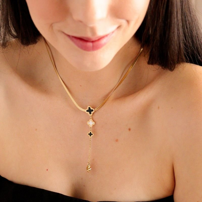 Colar Gravatinha Inspiração Van Cleef em Aço Inox (Linha Premium)