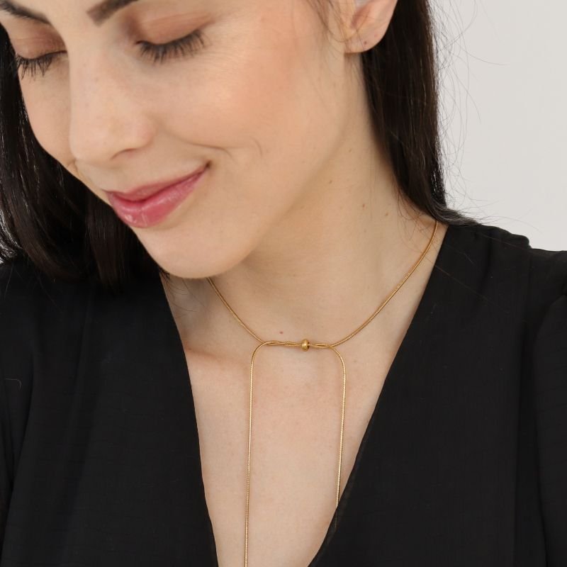 Colar Gravatinha Regulável em Aço Inox