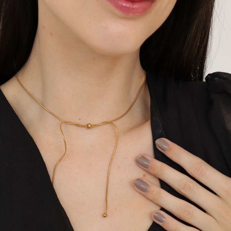 Colar Gravatinha Regulável em Aço Inox