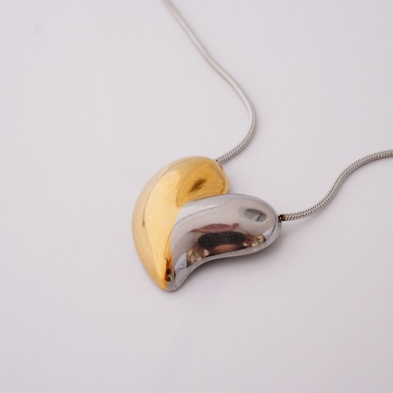 Colar Heart Bicolor Premium em Aço Inox (Linha Premium)