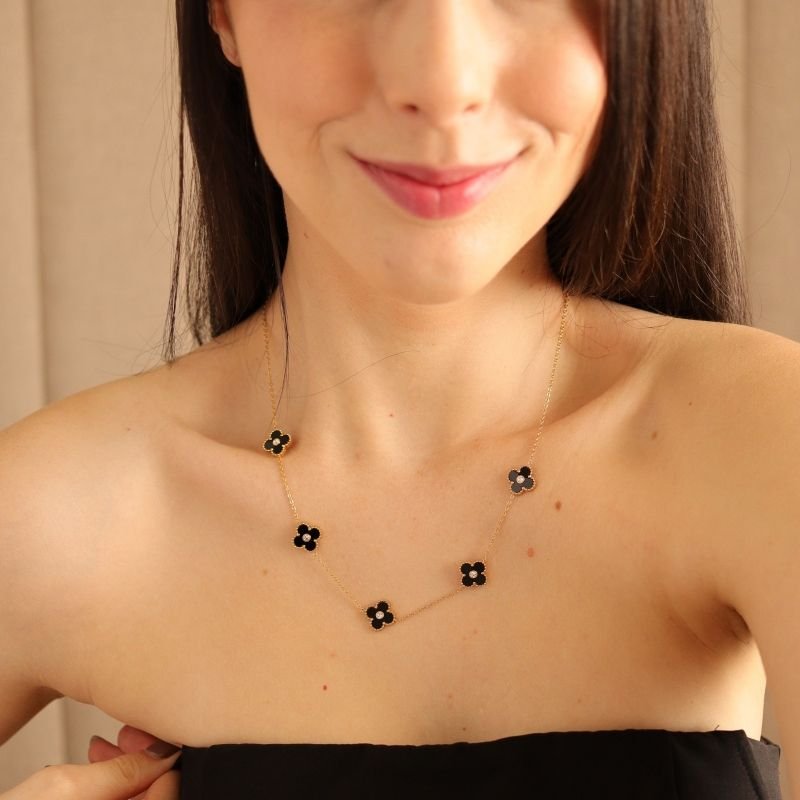 Colar Inspiração Van Cleef com Pedrinhas Aço Inox (Linha Premium)