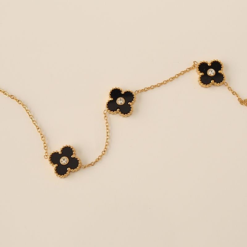 Colar Inspiração Van Cleef com Pedrinhas Aço Inox (Linha Premium)