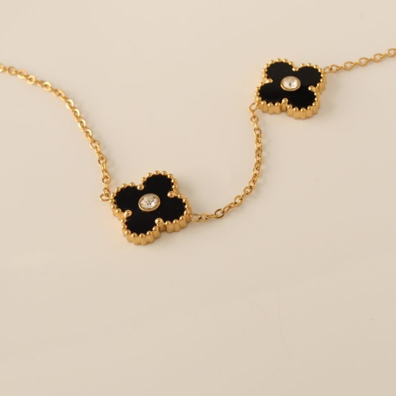 Colar Inspiração Van Cleef com Pedrinhas Aço Inox (Linha Premium)