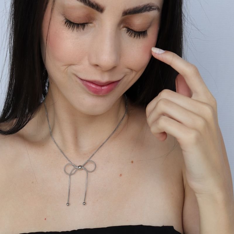 Colar Laço em Aço Inox (Linha Premium)