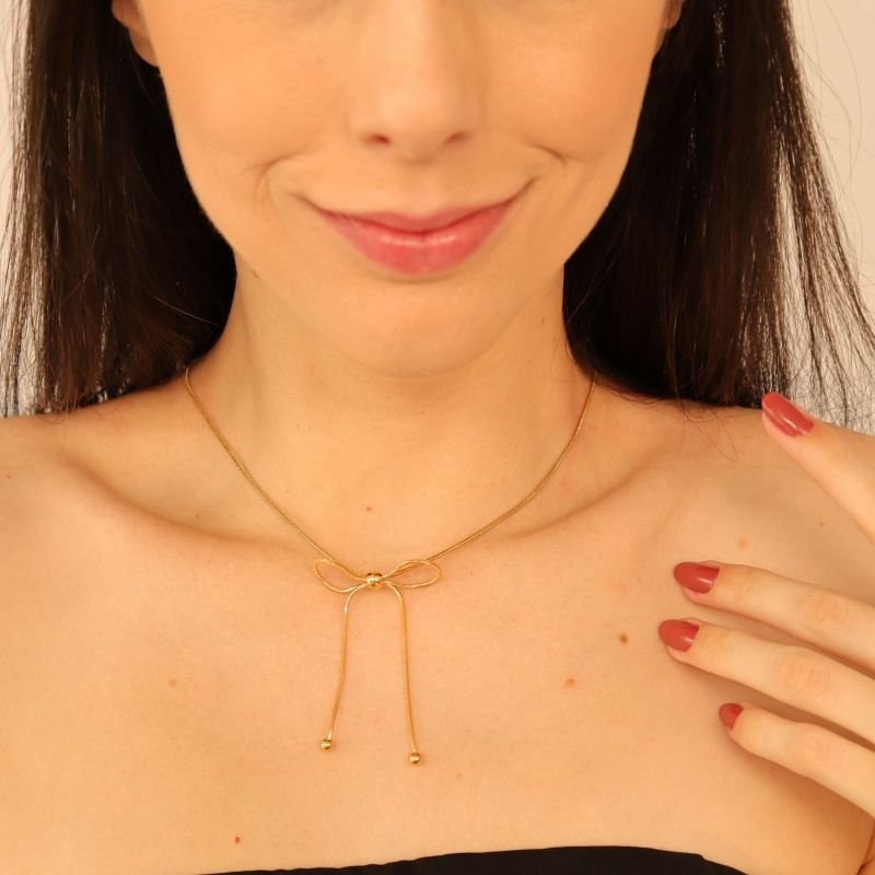 Colar Laço em Aço Inox (Linha Premium)