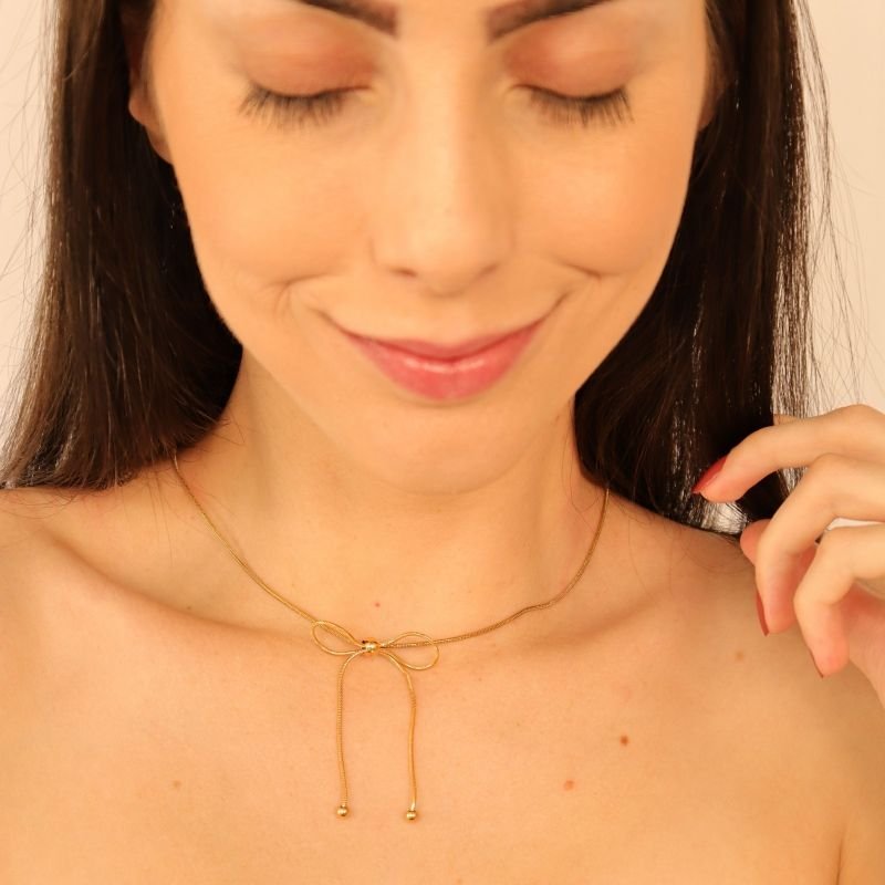 Colar Laço em Aço Inox (Linha Premium)