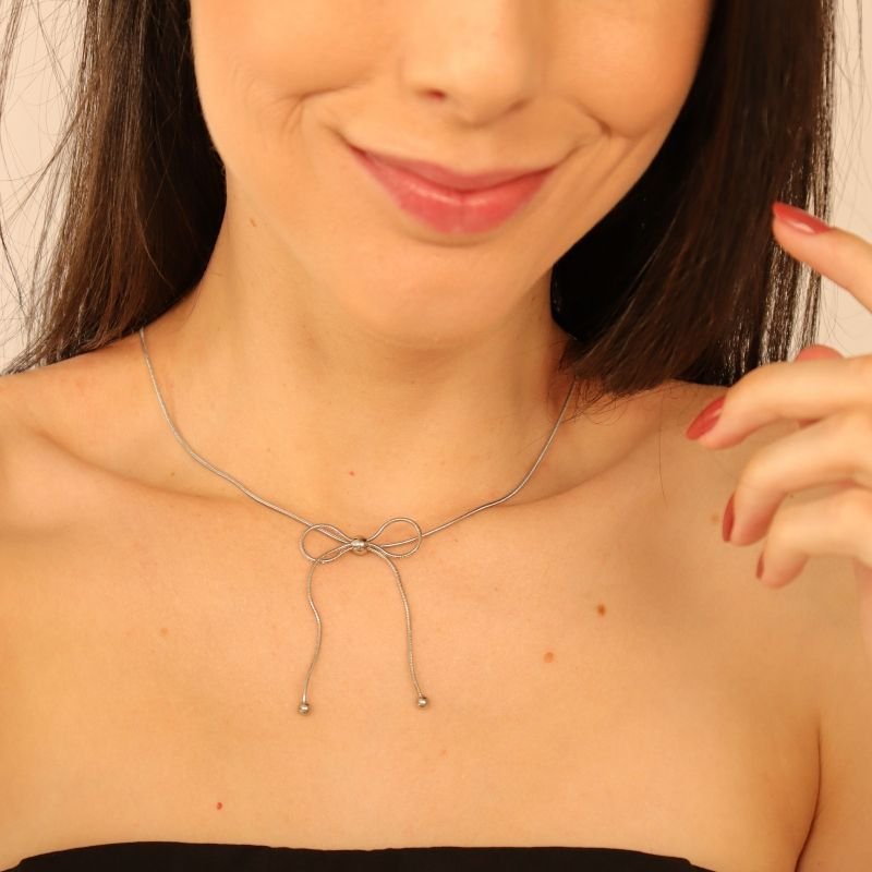 Colar Laço em Aço Inox (Linha Premium)