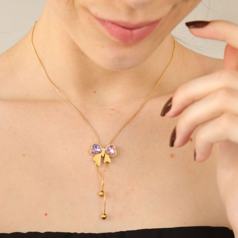 Colar Laço Gravatinha em Aço Inox (Linha Premium)