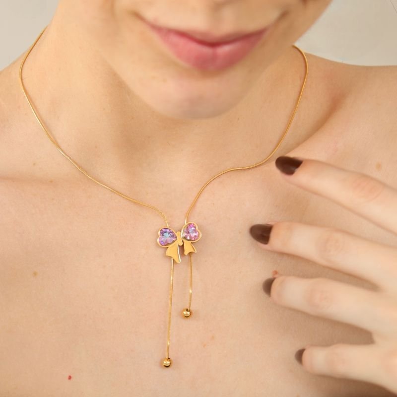 Colar Laço Gravatinha em Aço Inox (Linha Premium)