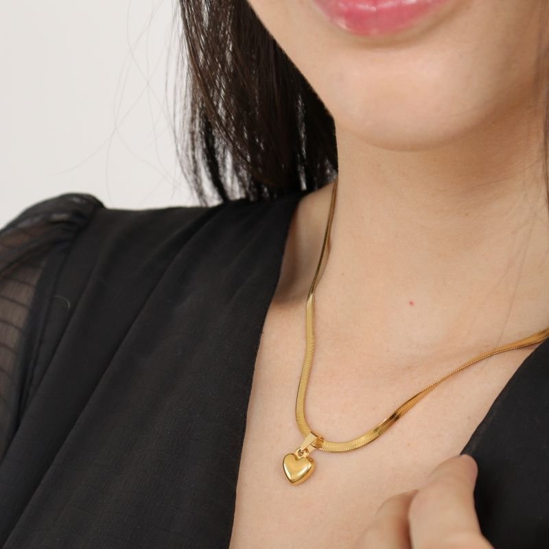 Colar Laminado Coração em Aço Inox (Linha Premium)