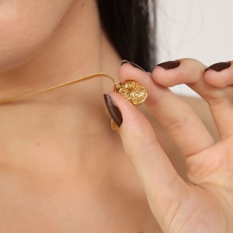 Colar Laminado Estrela Orgânico em Aço Inox