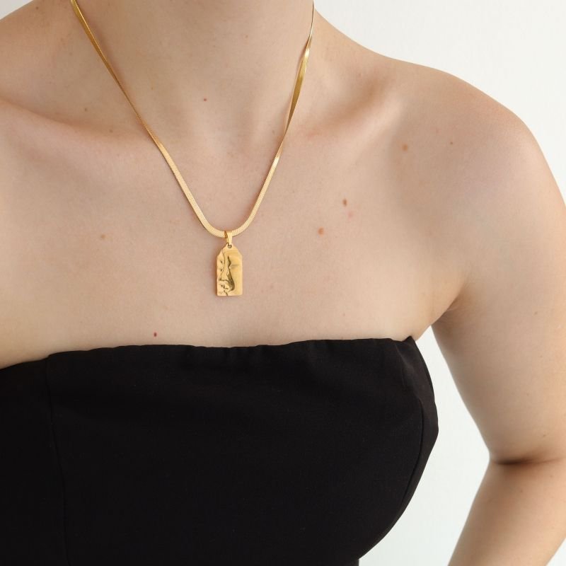 Colar Laminado Face em Aço Inox