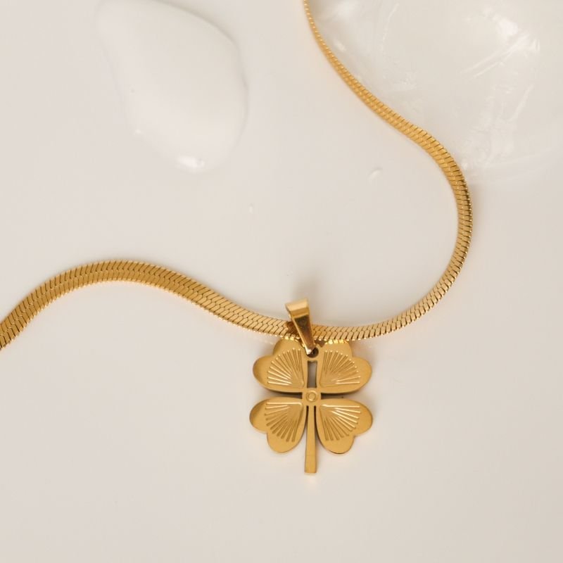 Colar Laminado Trevo em Aço Inox (Linha Premium)