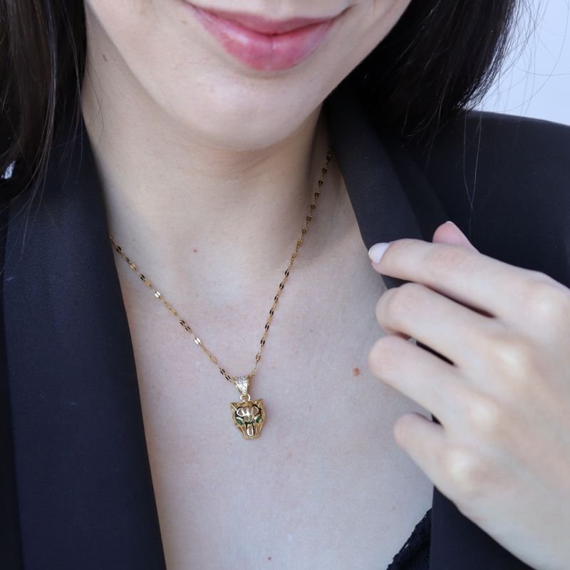 Colar Leão em Aço Inox (Pingente Folheado)