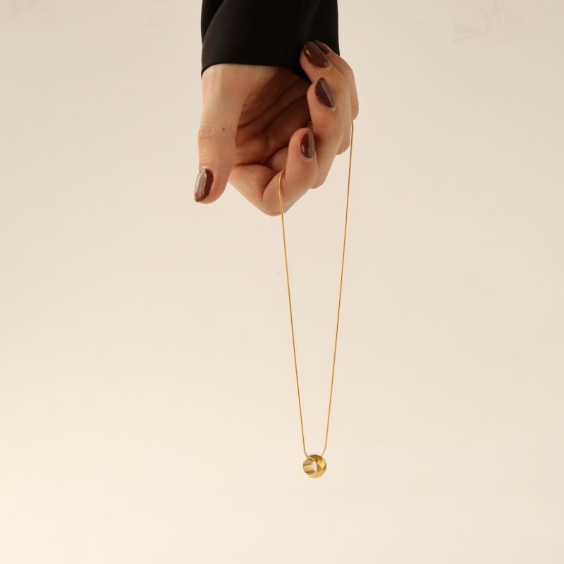 Colar Minimalista Esfera em Aço Inox