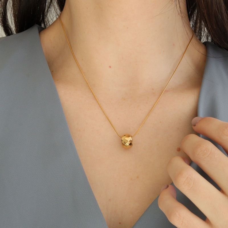 Colar Minimalista Esfera em Aço Inox