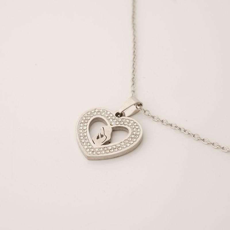 Colar Nossa Senhora Praying Strass em Aço Inox