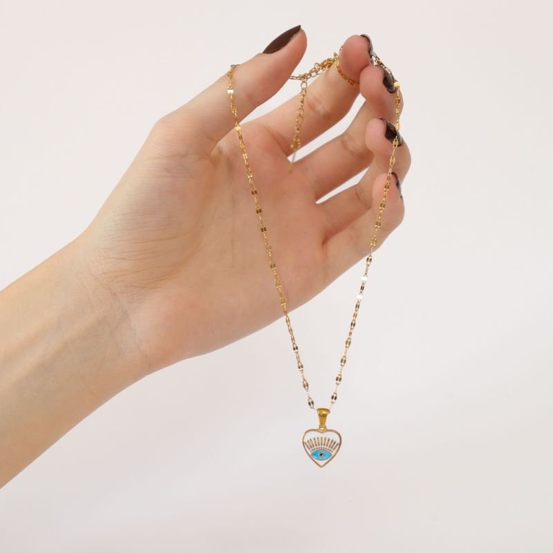 Colar Olho Grego Moderno em Aço Inox (Linha Premium)