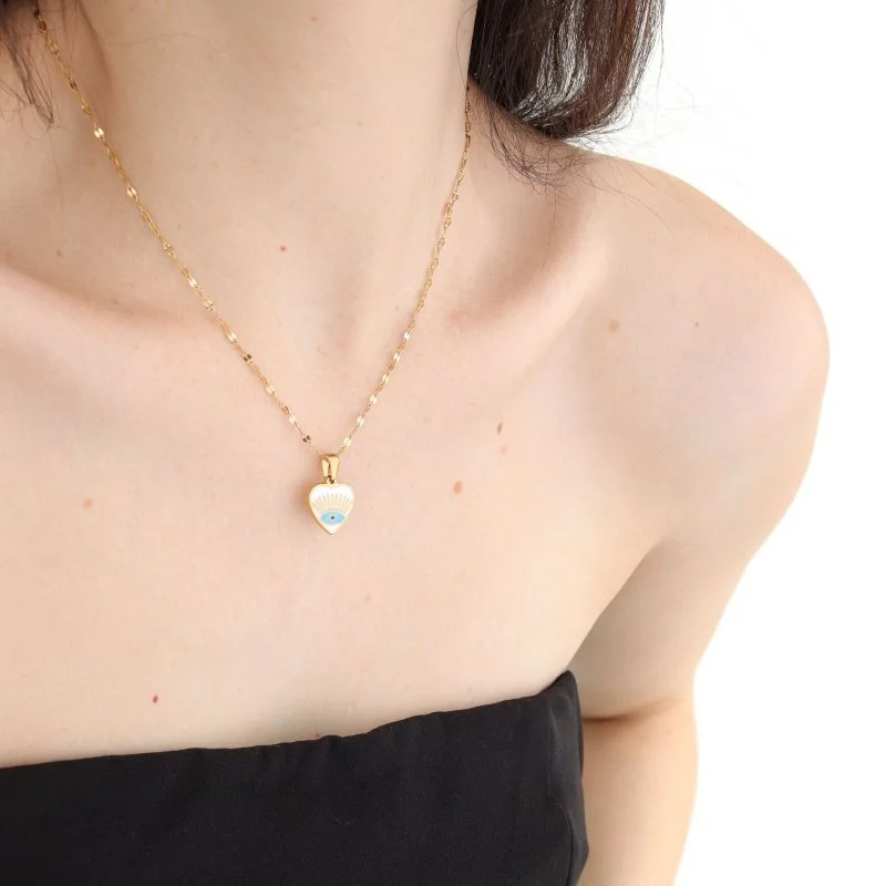 Colar Olho Grego Moderno em Aço Inox (Linha Premium)