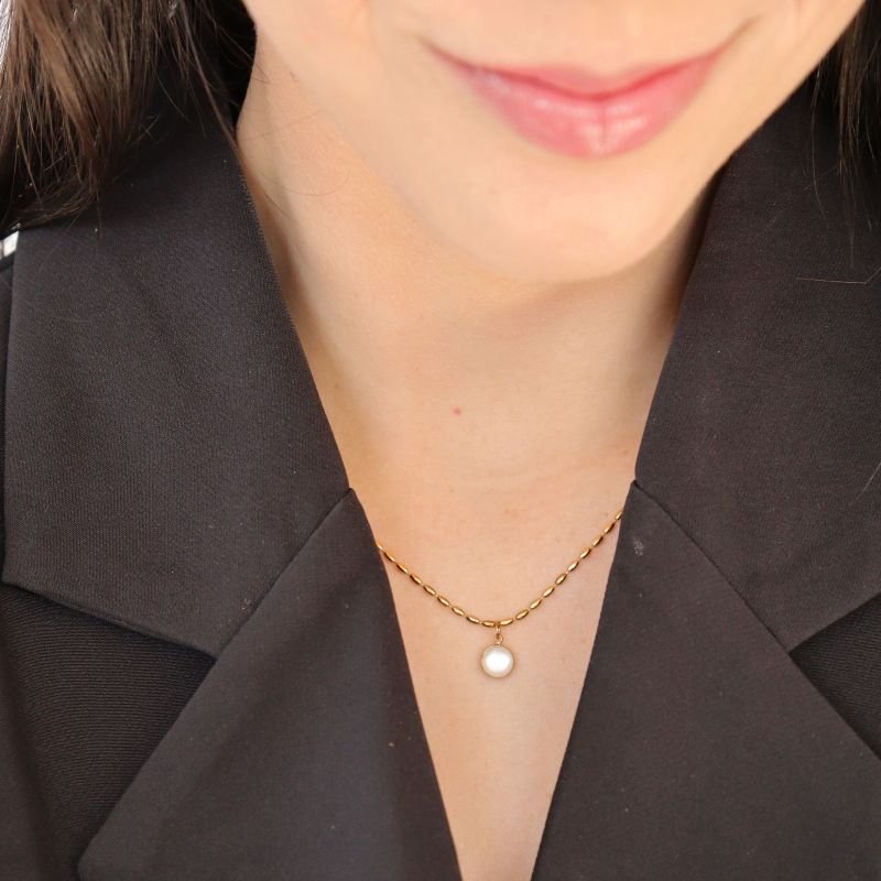 Colar Pedrinha Delicada em Aço Inox