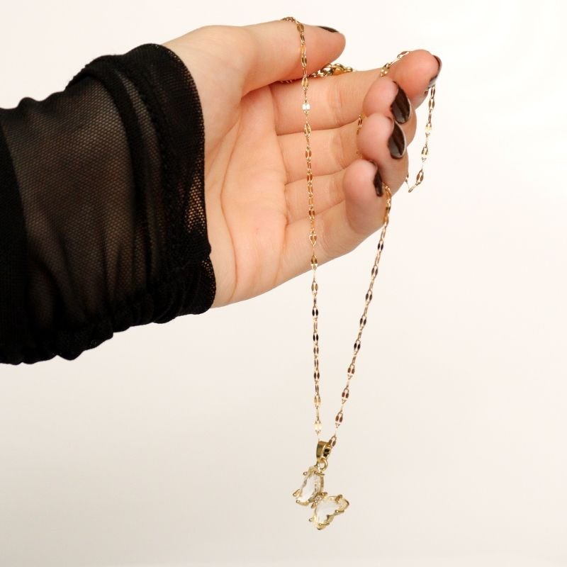 Colar Pedrinha Delicado em Aço Inox