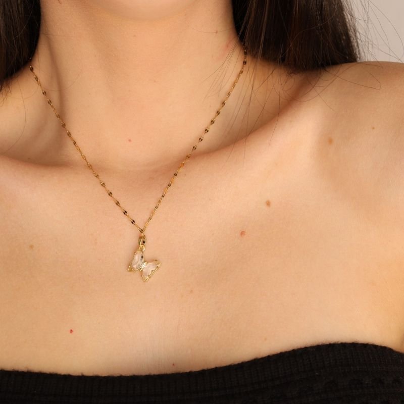 Colar Pedrinha Delicado em Aço Inox