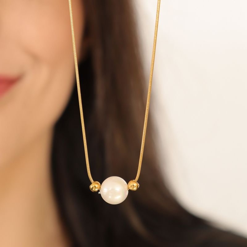 Colar Pérola Delicado em Aço Inox (Linha Premium)