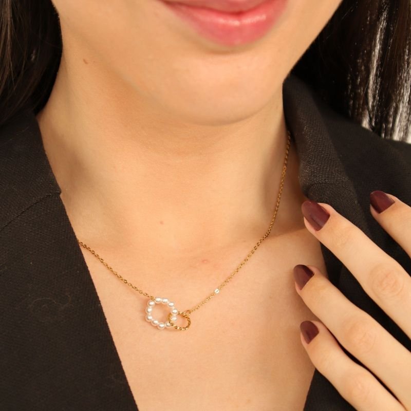 Colar Pérola Delicado em Aço Inox