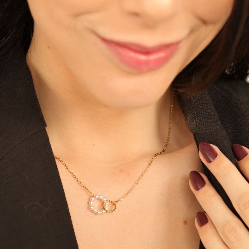 Colar Pérola Delicado em Aço Inox