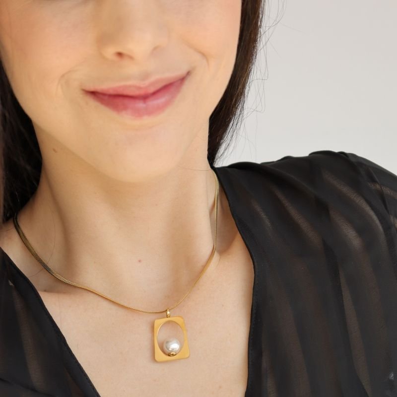 Colar Pérola em Aço Inox (Linha Premium)